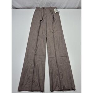 VTG Greg Peters Dress Pants Mens 30x36 Brown Wool Pleated Straight Unhemmed NWT